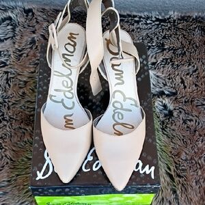 Sam Edelman Nude Pointed Toe Slingback Heels